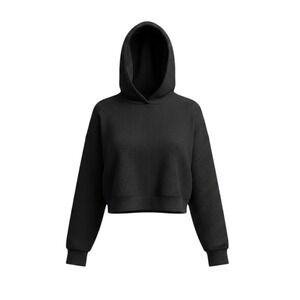 Aritzia The Group by Babaton Waffle Knit Cropped Hoodie Black Large
